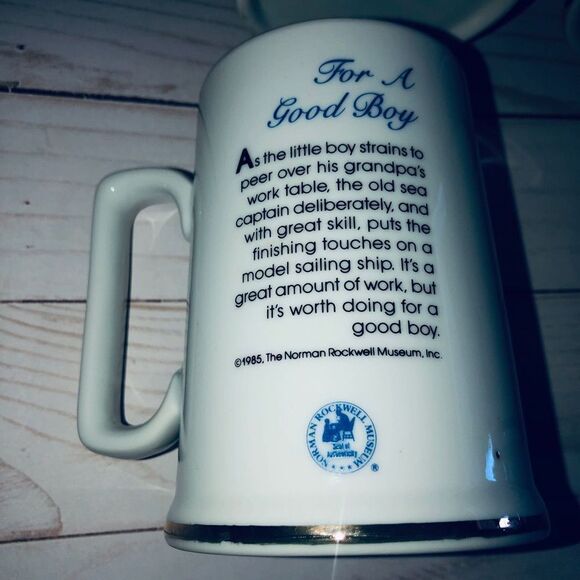 Norman Rockwell mugs 1985 For A Good Boy, River Pilot,Braving The Storm,… - Picture 4 of 14